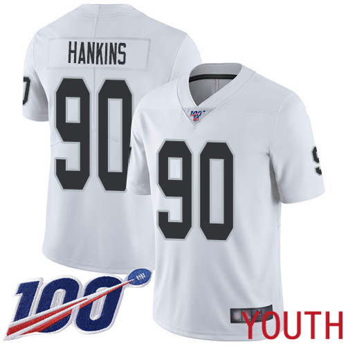 Oakland Raiders Limited White Youth Johnathan Hankins Road Jersey NFL Football #90 100th Season Jersey